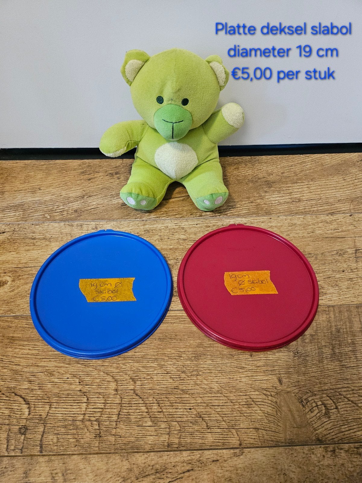 Tupperware platte deksels slabol - 19 cm, Huis en Inrichting, Ophalen of Verzenden, Zo goed als nieuw, Overige kleuren, Overige typen