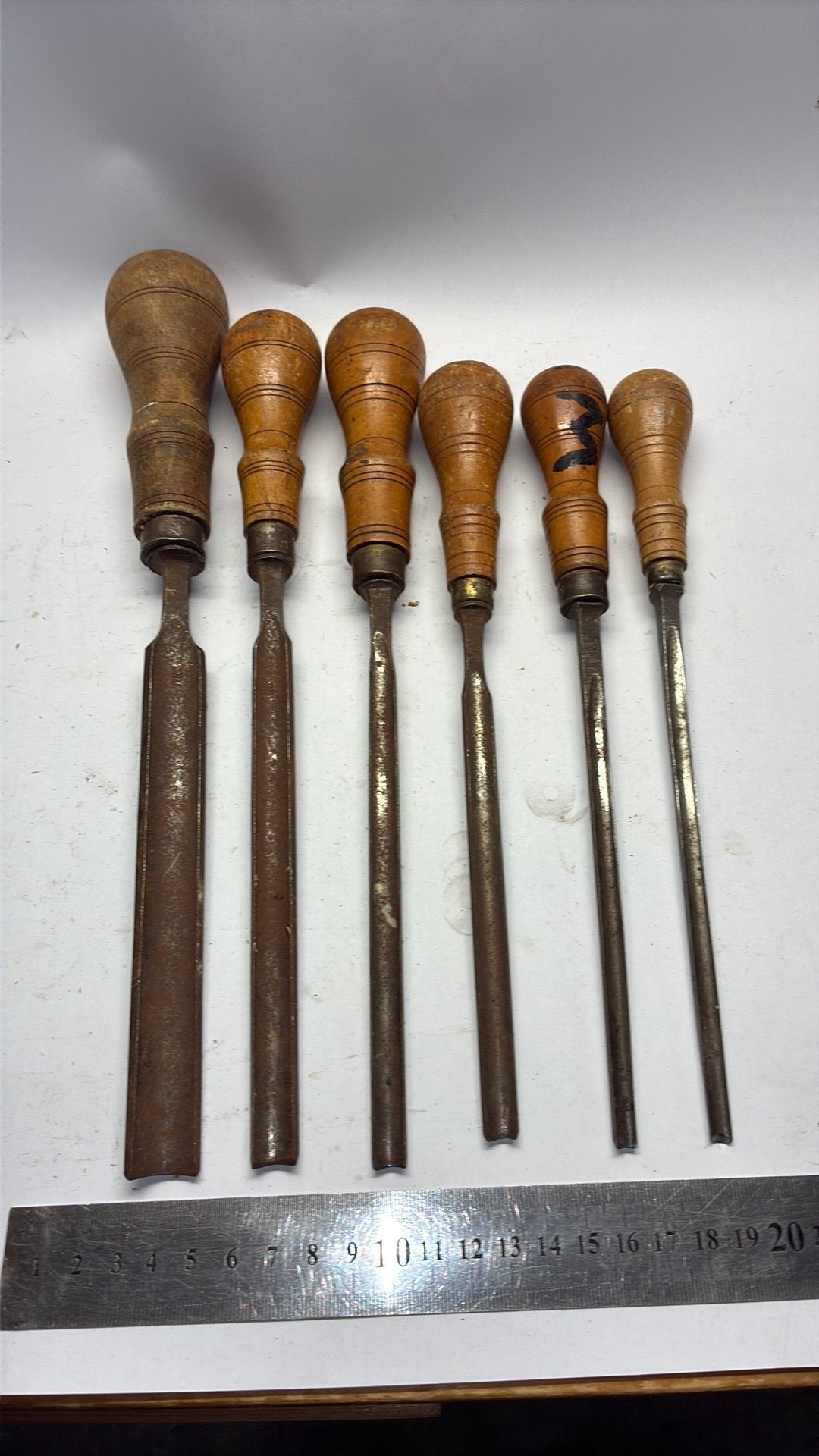 6 gutsen bolkopheften ( guts beitels ), Antiek en Kunst, Ophalen of Verzenden
