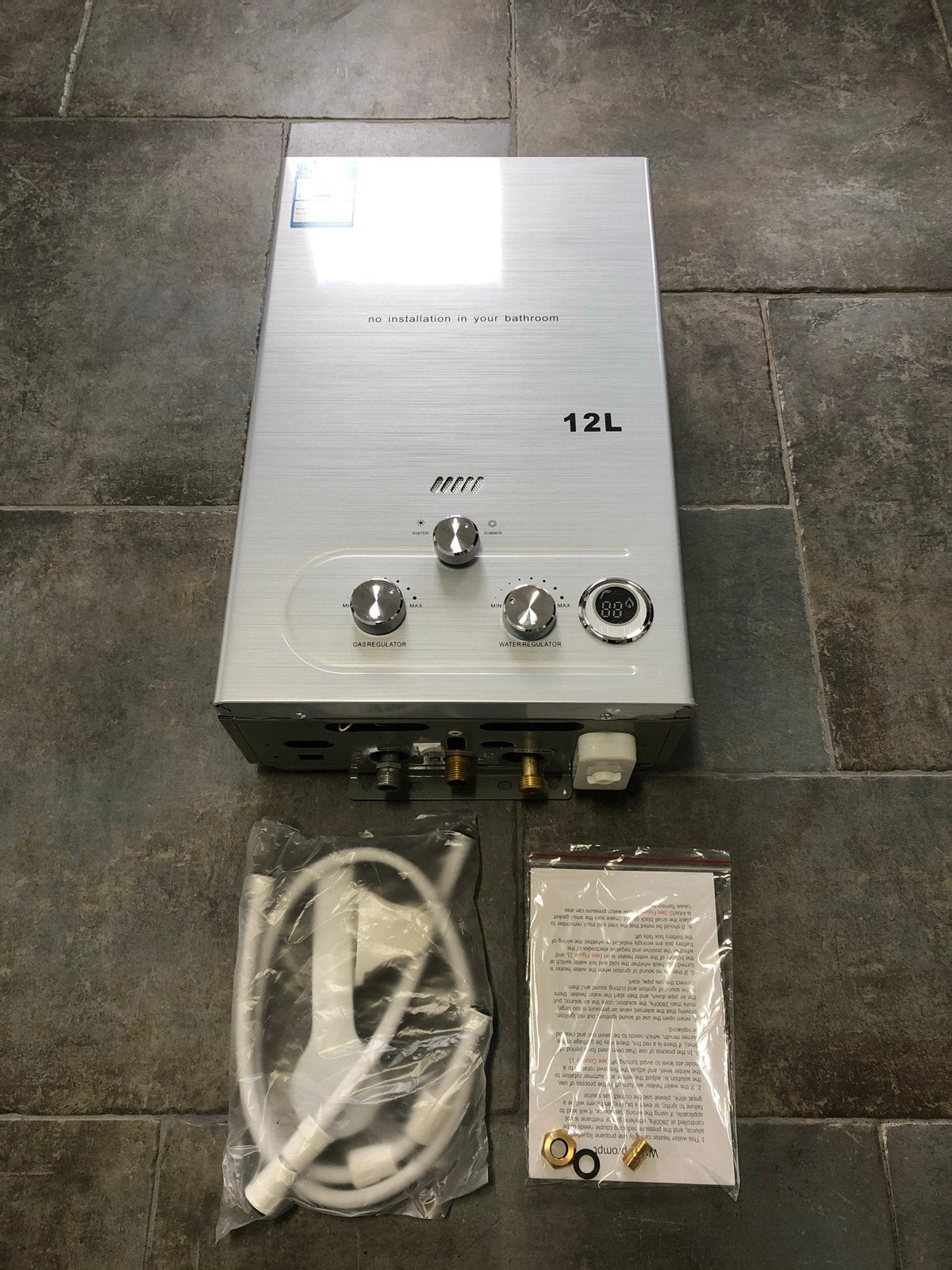 12L Propaan Butaan LPG Geiser Camping zonder waakvlam Gas, ., Nieuw, Ophalen of Verzenden, .