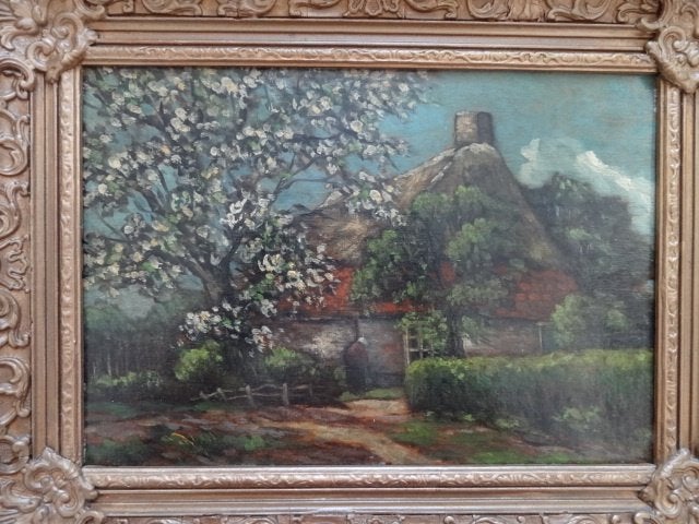Mooi schilderij van Henri van Lerven, op houten paneel, Antiek en Kunst, Verzenden