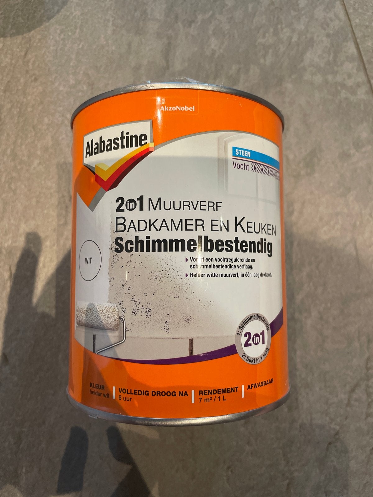 Alabastine 2-in-1 Muurverf Badkamer & Keuken Schimmelbestend, Doe-het-zelf en Verbouw, Verf, Beits en Lak, Ophalen, Wit, Nieuw