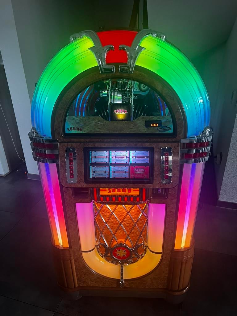 Luxe Vinyl Jukebox – Sound Leisure SL45 – Zo goed als NIEUW, Zo goed als nieuw, 1970 tot heden, Ophalen, Met singles