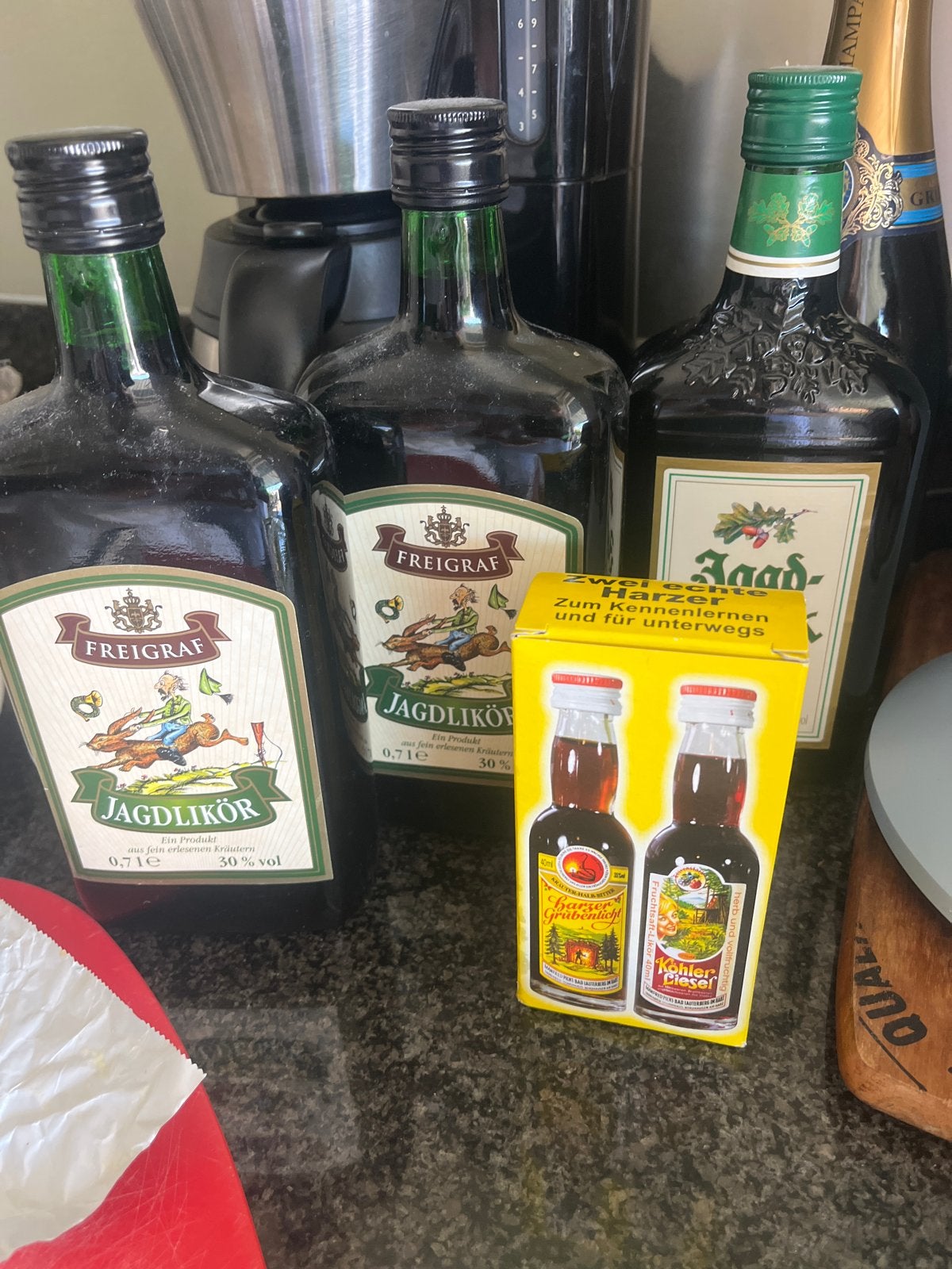 Freigraf Jagdlikör en Harzer Kruidenbitter, Ophalen, Gebruikt