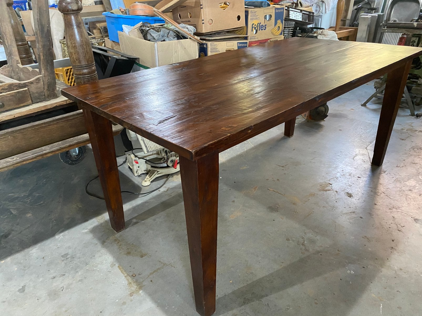 Teak houten eetkamertafel, Ophalen, Gebruikt, Teakhout, 200 cm of meer