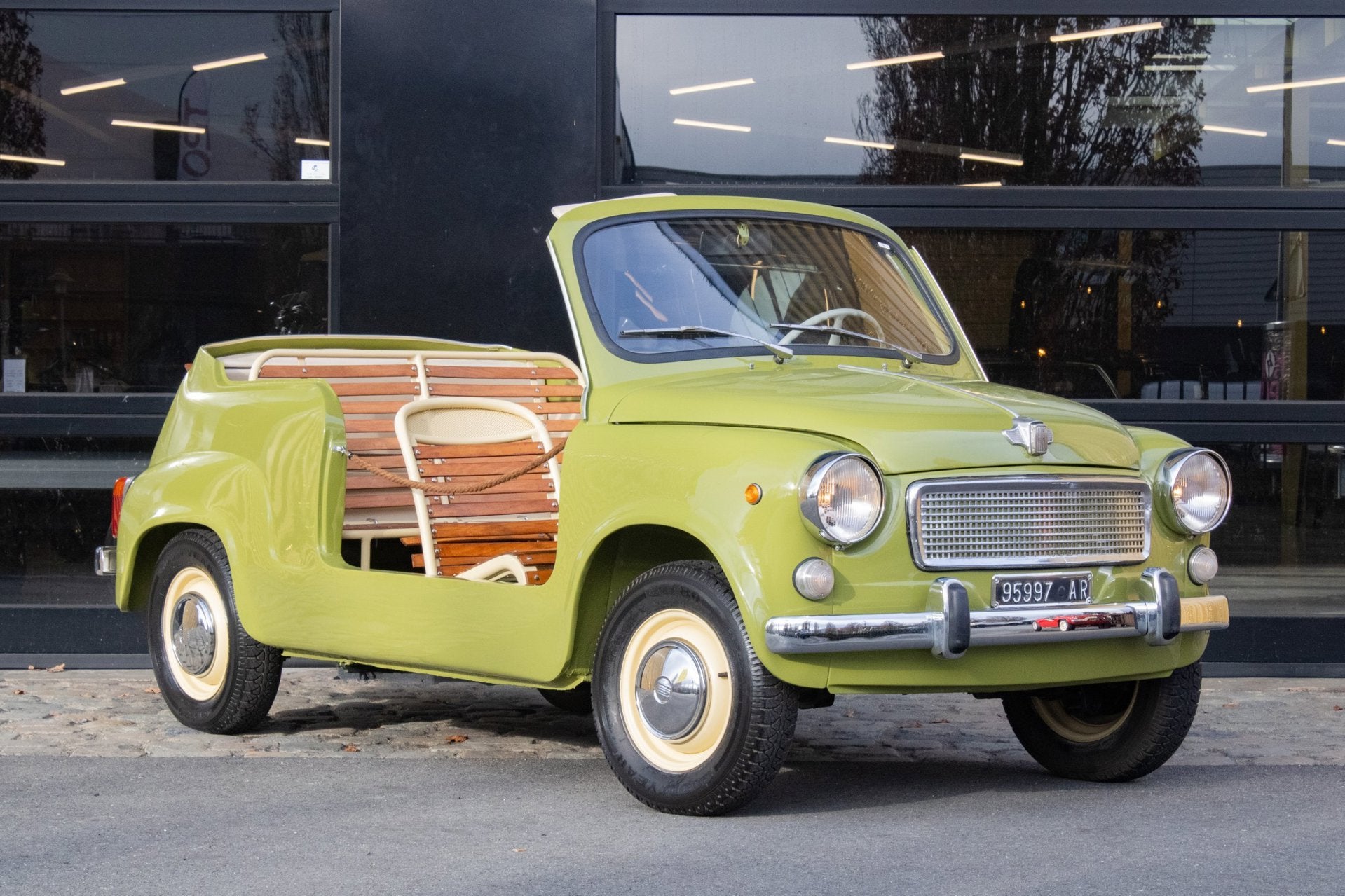 Fiat 600 Jolly | Dutch registration, Auto's, Achterwielaandrijving, Gebruikt, 4 cilinders, Cabriolet