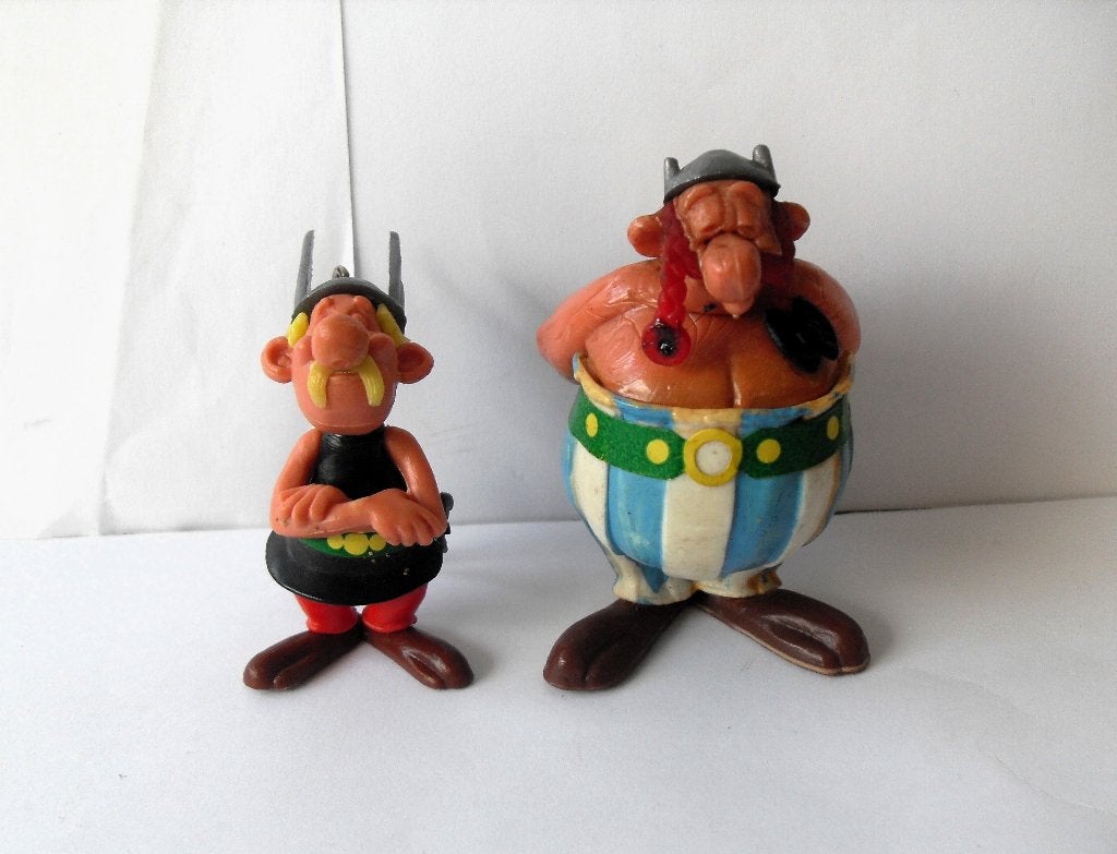 Asterix Sleutelhangers Asterix en Obelix 1969 Ajax, Ophalen of Verzenden, Asterix en Obelix, Gebruikt, Beeldje of Figuurtje