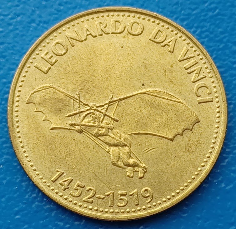 Shell Token - Man in Flight #02 - Leonardo da Vinci, Postzegels en Munten, Ophalen of Verzenden, Overige materialen