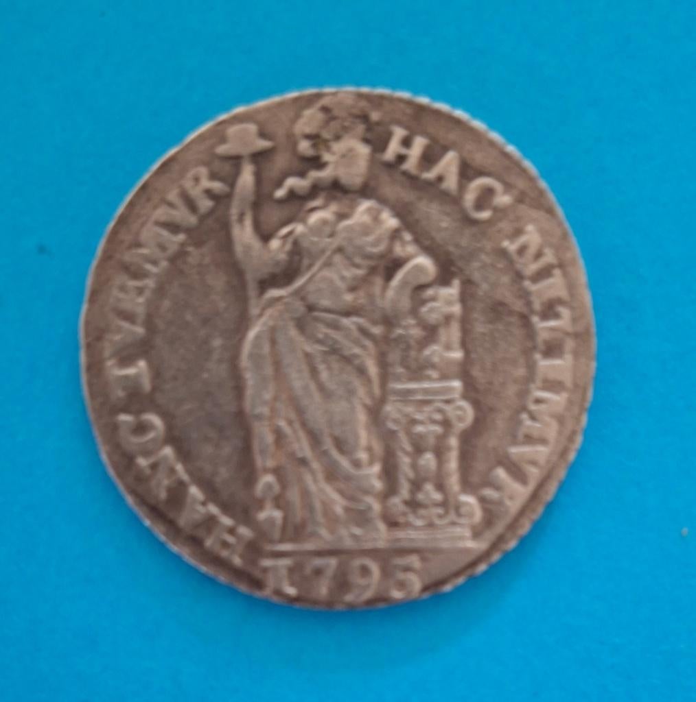Bataafse Republiek 1 gulden 1795 Holland, 1 gulden, Vóór koninkrijk, Verzenden, Zilver