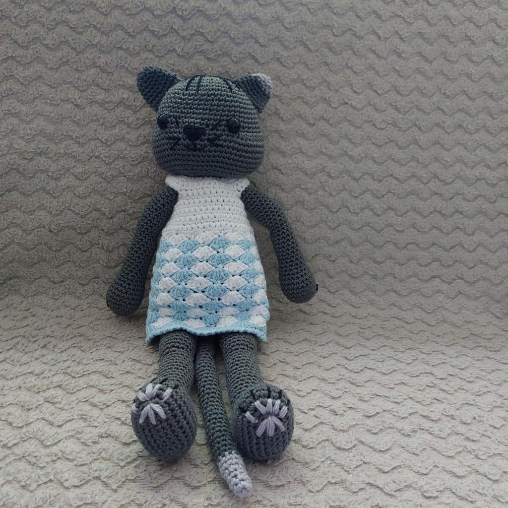 Poes Mau.
Liefdevol gehaakte poes van zacht katoen., Ophalen of Verzenden, Nieuw