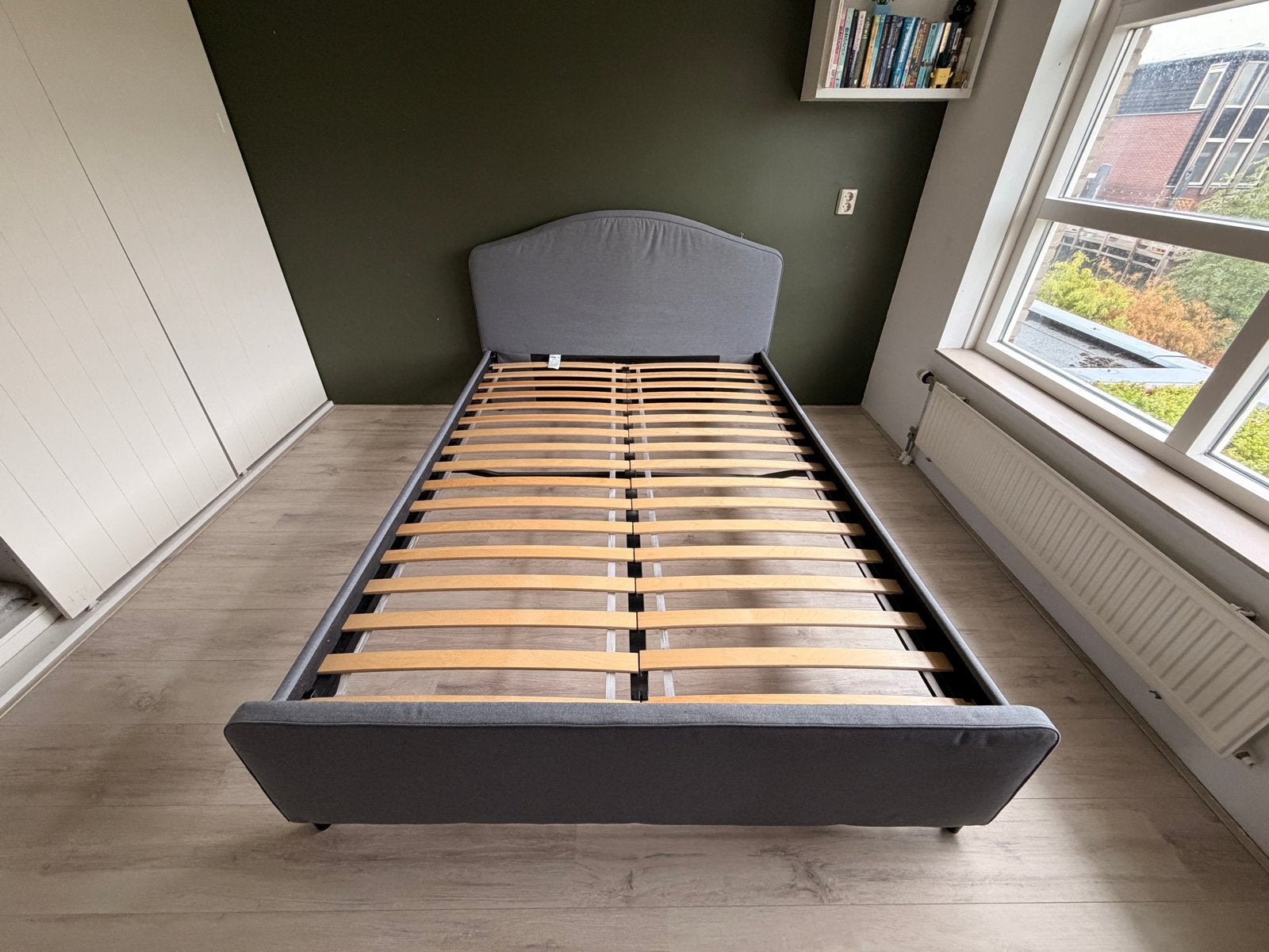 IKEA Hauga Tweepersoonsbed 140x200cm, Ophalen, Tweepersoons, 140 cm, Zo goed als nieuw
