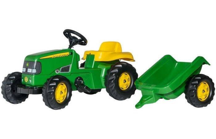 Rolly Toys RollyKid John Deere Traptractor +kar €89, Ophalen of Verzenden, Trapvoertuig
