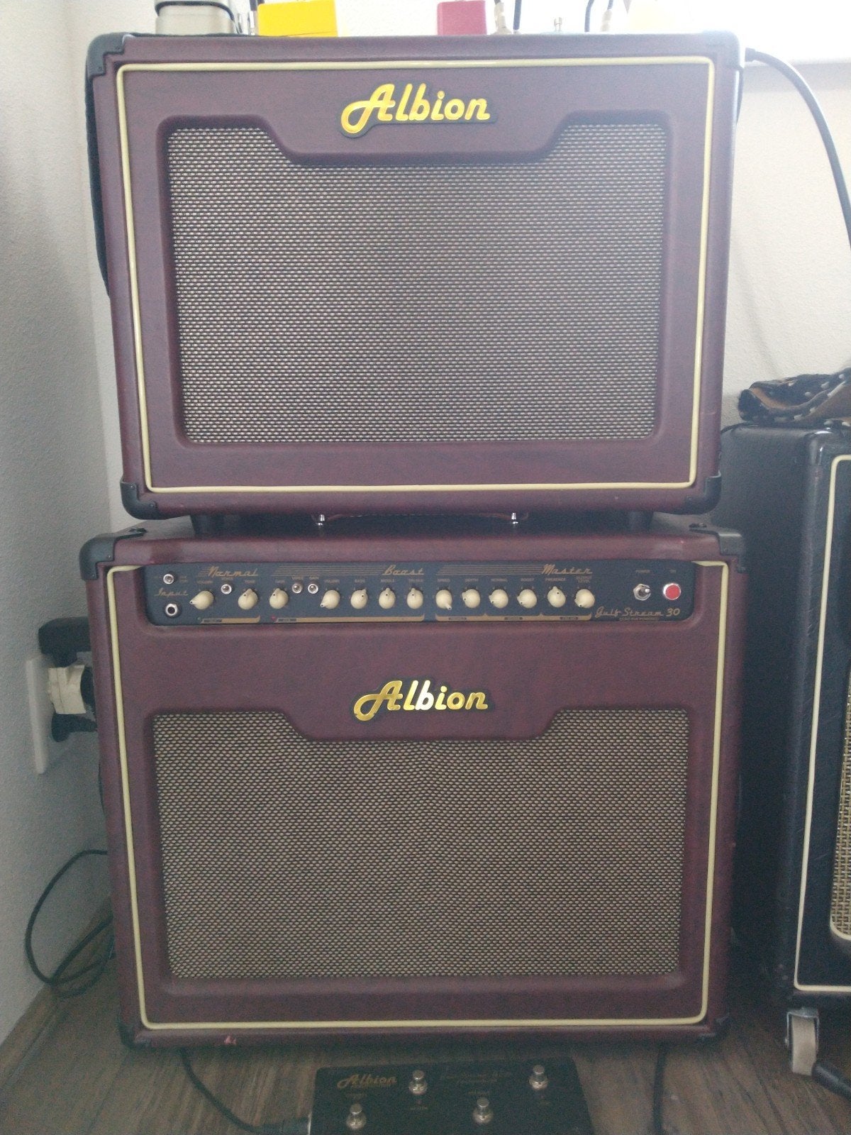 Albion Gulfstream 30 gitaarversterker met 2x12 cab, Ophalen, Gebruikt, Gitaar, Minder dan 50 watt