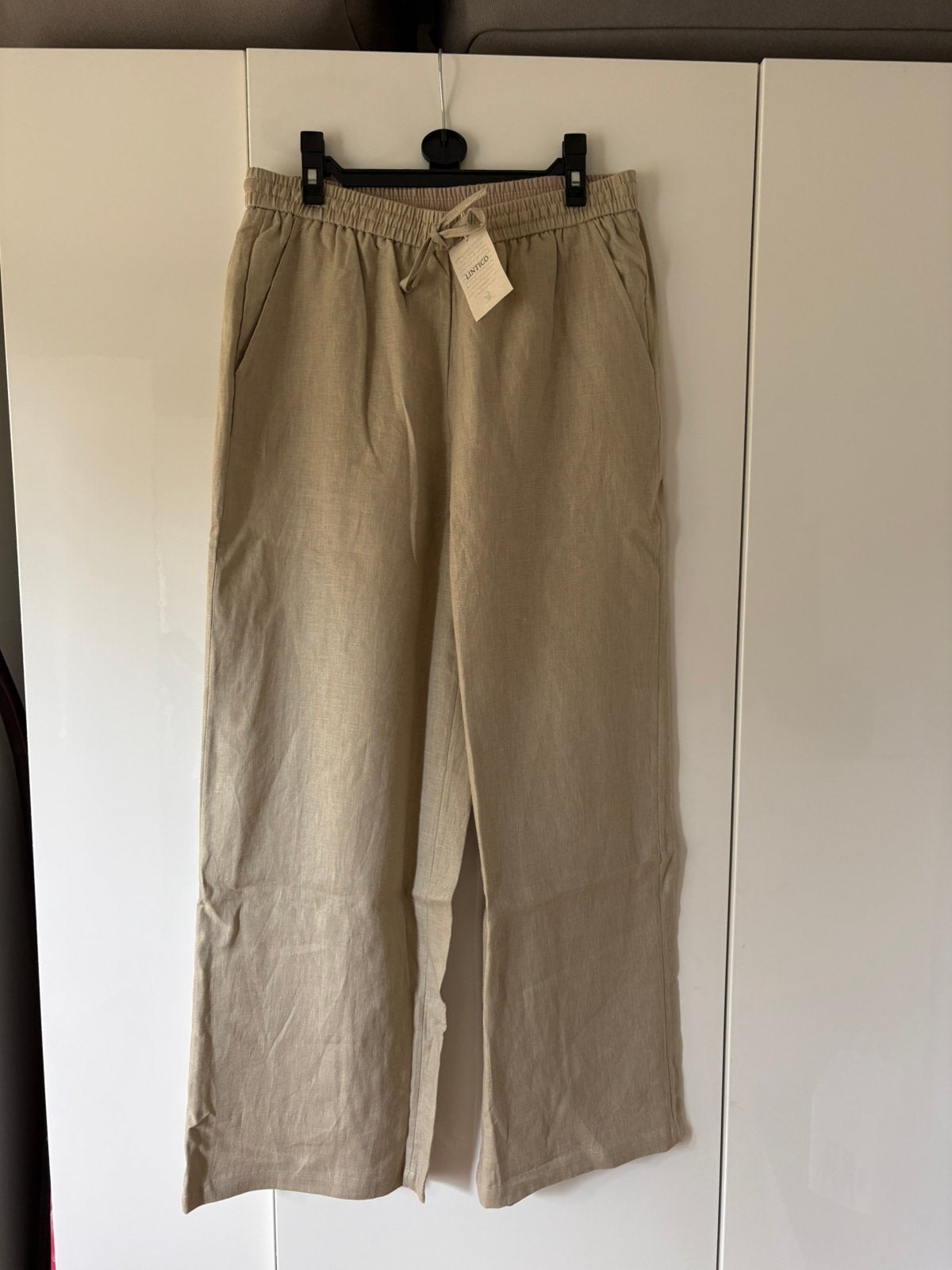 Lintico linnen broek - Maat M - Nieuw met kaartjes, Maat 38/40 (M), Beige, Nieuw, Ophalen of Verzenden