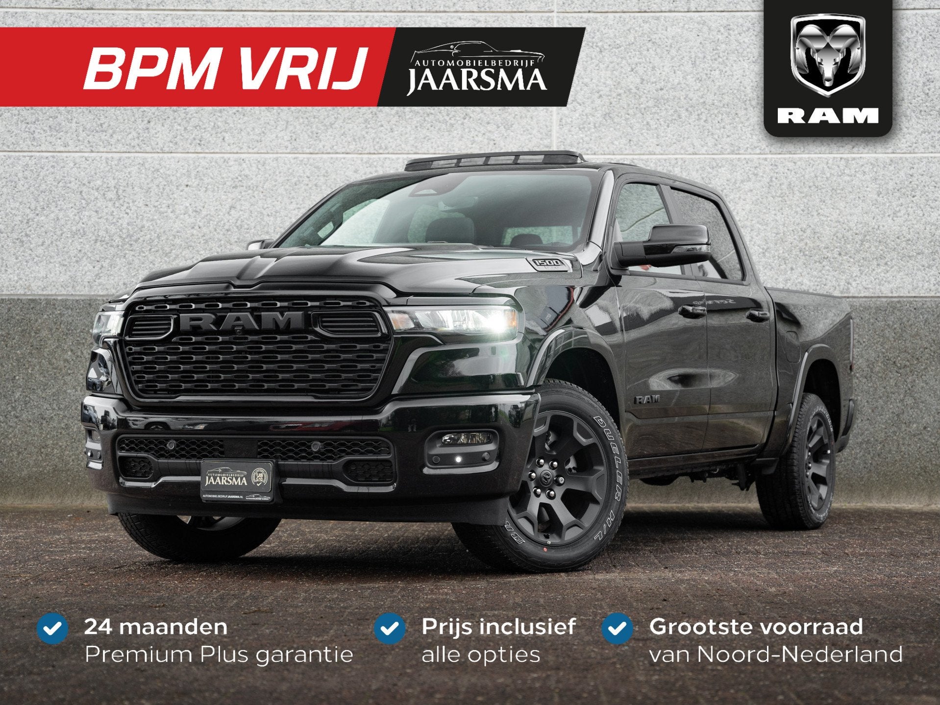 Dodge Ram 1500 3.0L SST 420pk Big Horn Night CrewCab 4x4 |Pr, Auto's, Automaat, Stof, Zwart, 2993 cc
