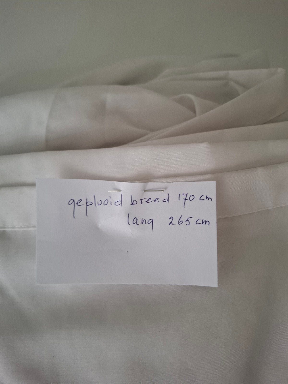 Gordijnen gebroken wit katoen, Huis en Inrichting, Ophalen, Gebruikt, 170 cm, Loodveter