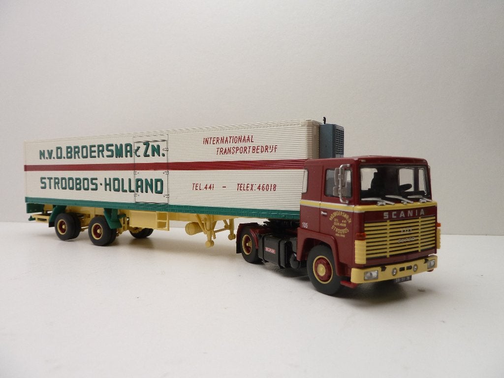 Scania 110 super   ''  Broersma transport Stroobos ''  Tekno, Ophalen of Verzenden, Nieuw, Bus of Vrachtwagen, Tekno