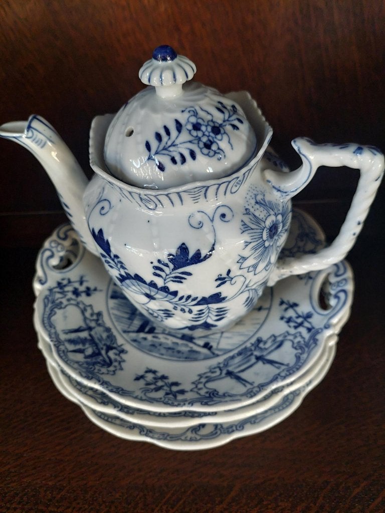 Vintage porselein Blauw en wit, Ophalen of Verzenden