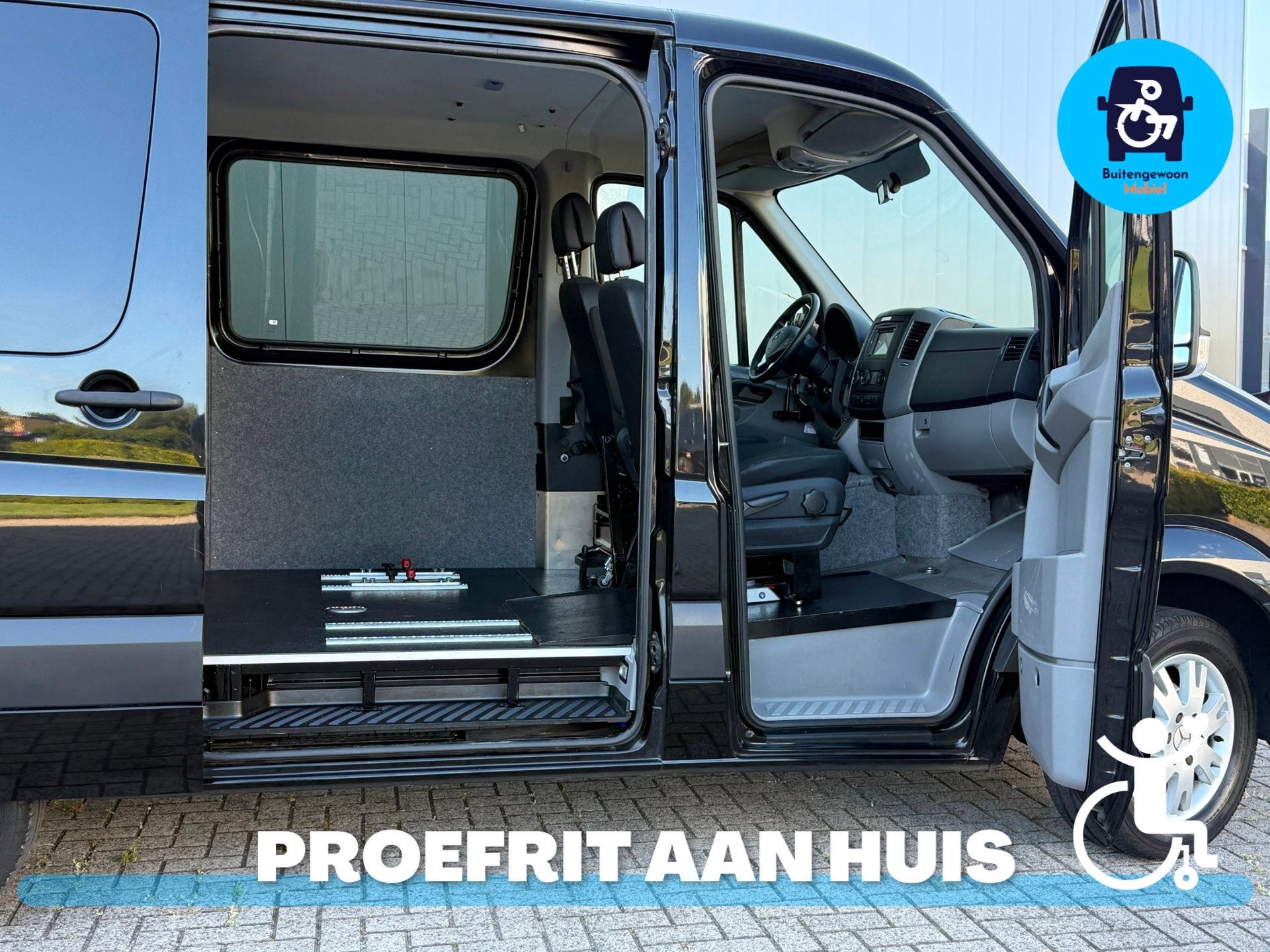Mercedes-Benz Sprinter Zelfrijder of Rolstoel voorin | Rolst, Auto's, Bestelauto's, Automaat, Gebruikt, Zwart, 4 cilinders