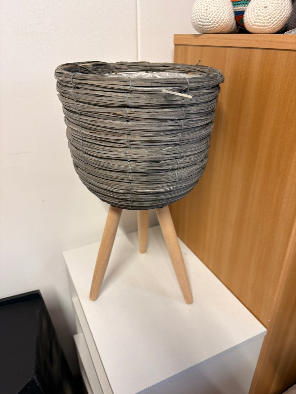 Rieten plantenbak, Ophalen, Zo goed als nieuw, Rond, Minder dan 30 cm