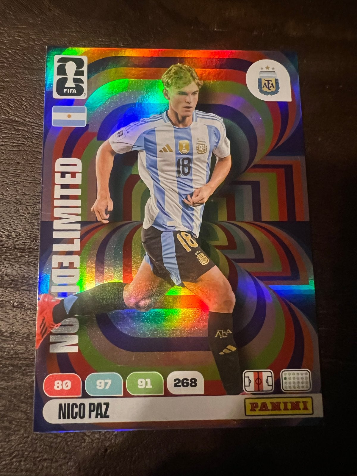 Panini FIFA 365 Limited Edition Nico Paz Spelerskaart, Verzamelen, Ophalen of Verzenden, Zo goed als nieuw, Buitenlandse clubs