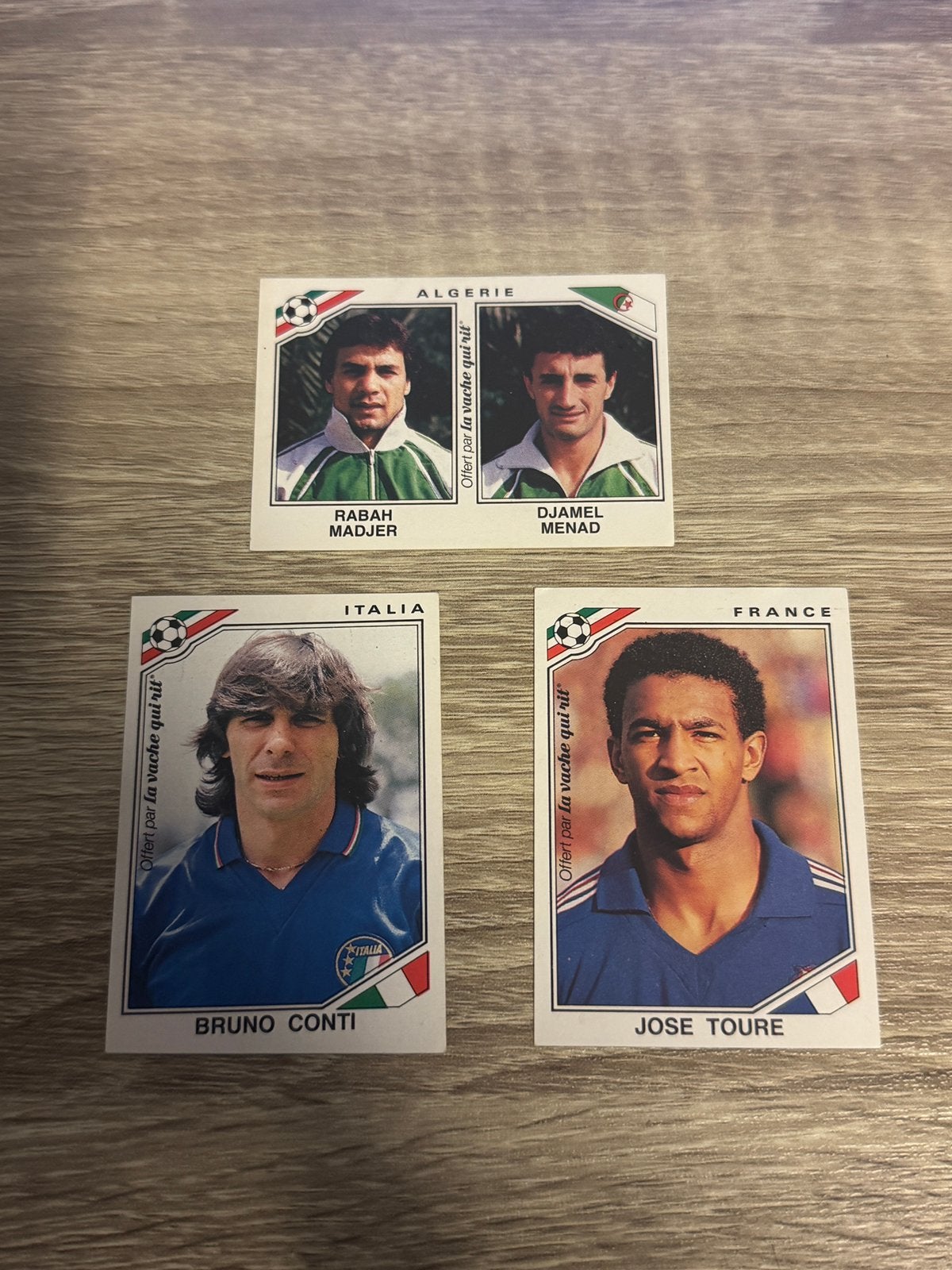 3 Panini / La Vache qui’rit Mexico 86 Plaatjes, Ophalen of Verzenden, Zo goed als nieuw, Buitenlandse clubs, Poster, Plaatje of Sticker