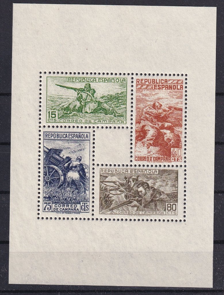 B112) 1939 Feldpost Spanje Edifil NE 55A/D blokje maakwerk, Verzenden, Postfris