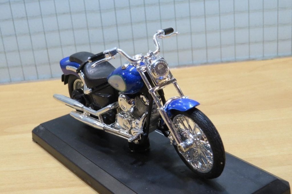 Yamaha XVS650 Dragstar blue 1:18 majorette, Overige merken, MayCheong, Nieuw, Ophalen of Verzenden