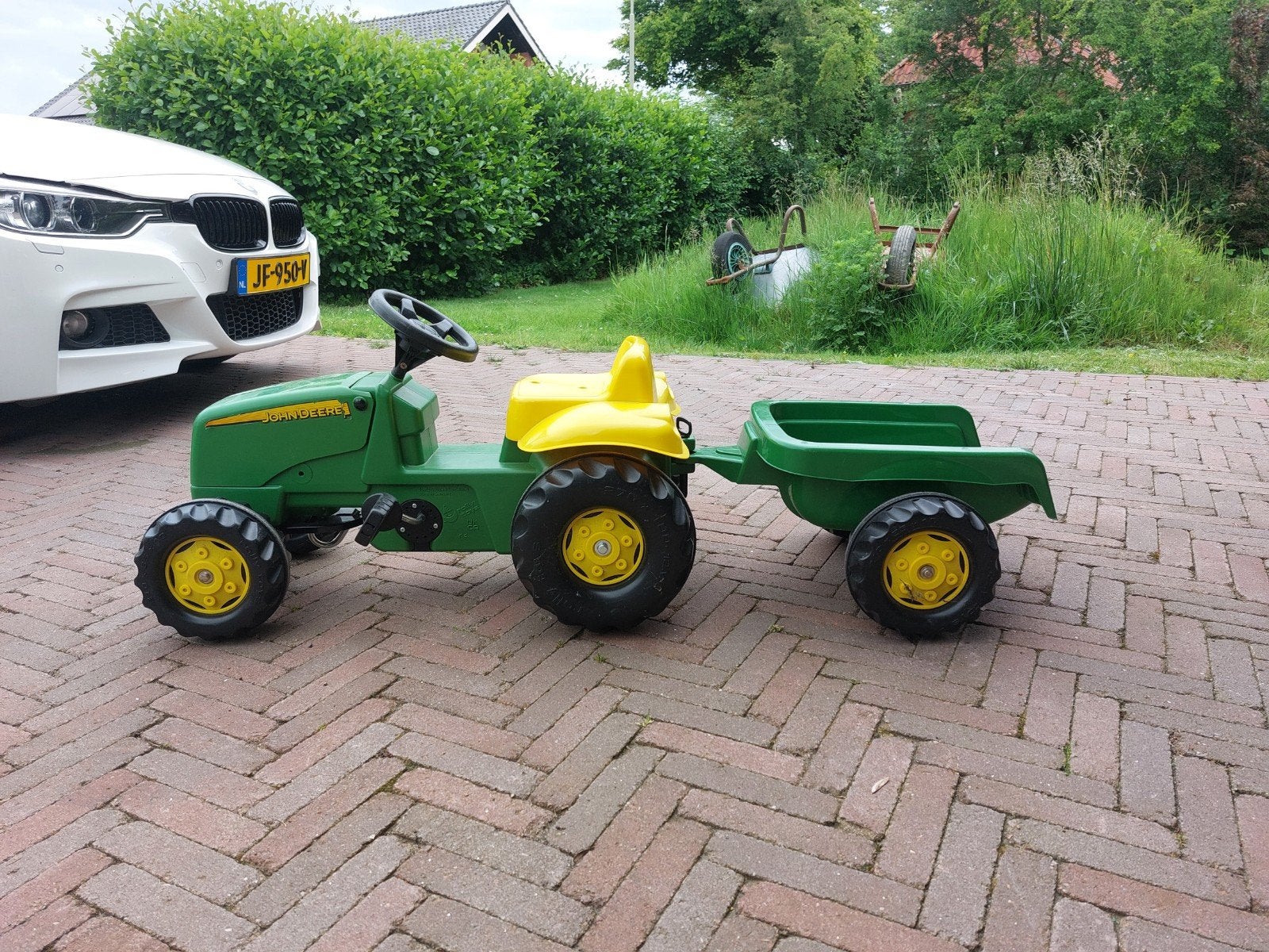 John Deere traptractor met aanhanger, Ophalen, Gebruikt, Trapvoertuig