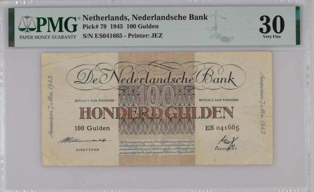 Schaars biljet 100 gulden geldzuivering Lieftinck 1945 | PMG, Ophalen of Verzenden, 100 gulden