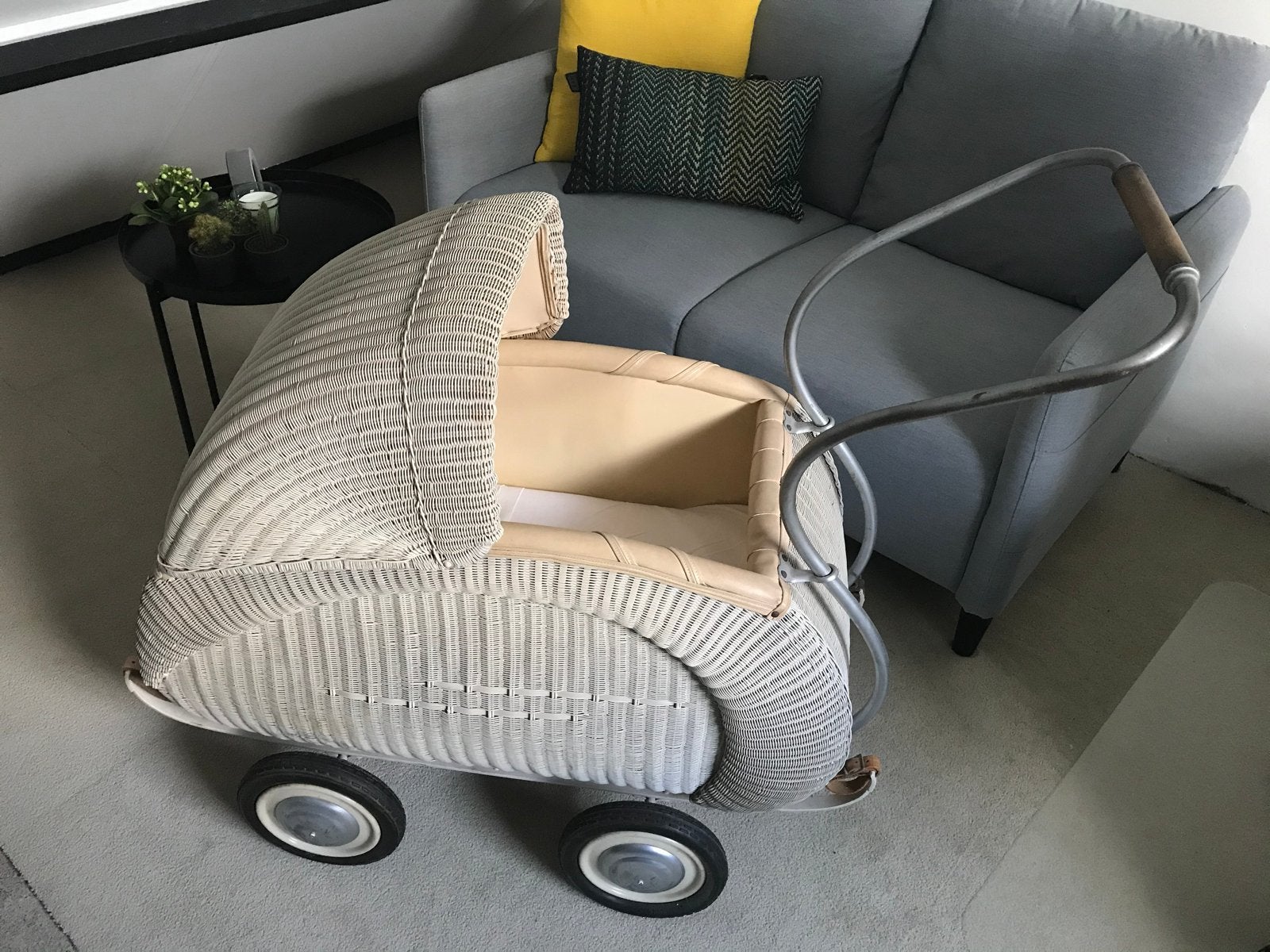 Vintage Olympia Kinderwagen - Riet en Crème, Gebruikt, Met reiswieg, Ophalen, Kinderwagen