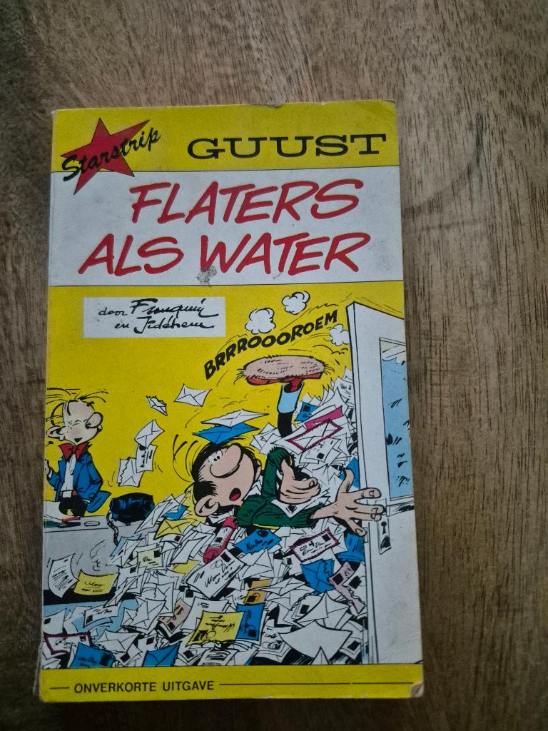 Guust Flater Flaters als water + handtekening, Boeken, Gelezen, Eén stripboek, Ophalen of Verzenden, Franquin