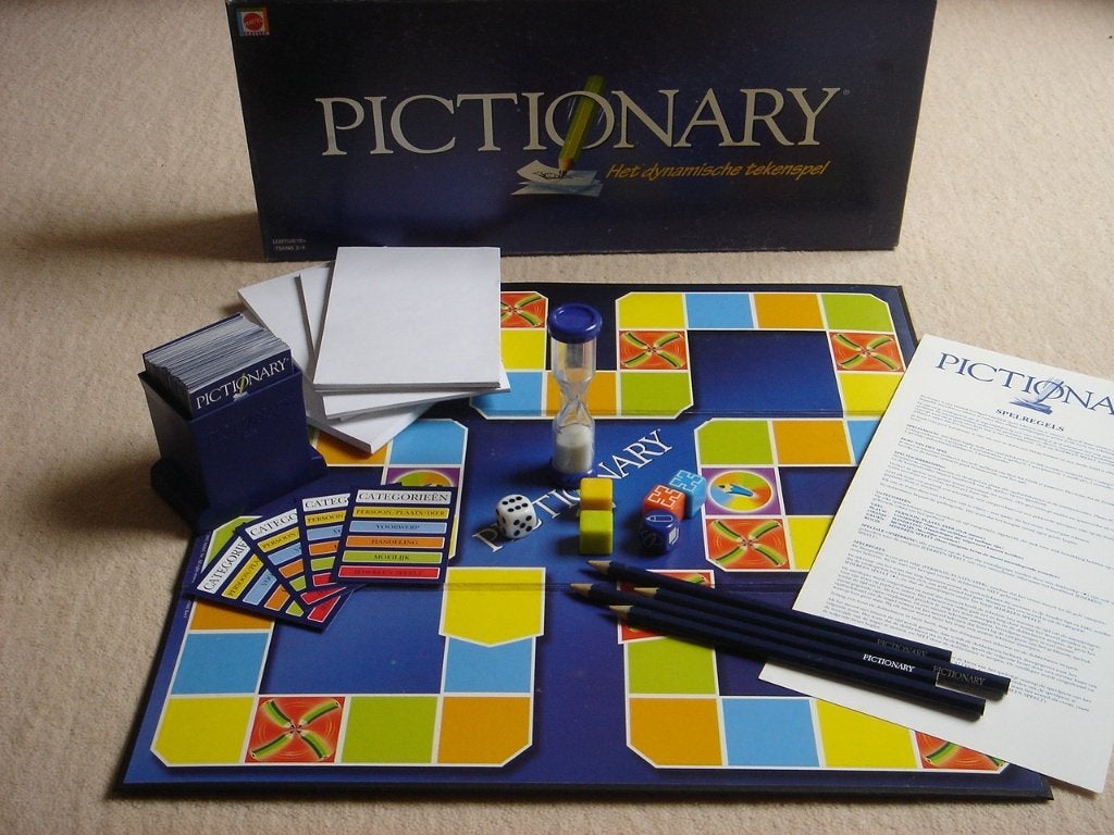 LEUK: Pictionary - Het dynamische tekenspel !, Vijf spelers of meer, Ophalen of Verzenden, Gebruikt, Mattel