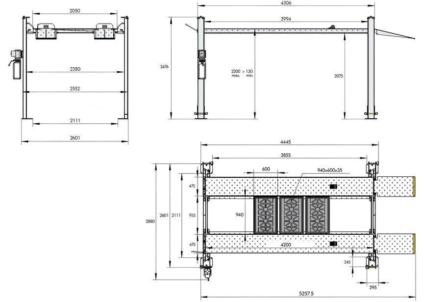 Parkeerbrug 3,6T 230V 2 voertuigen lengte 4200mm MW Tools, Ophalen, Nieuw