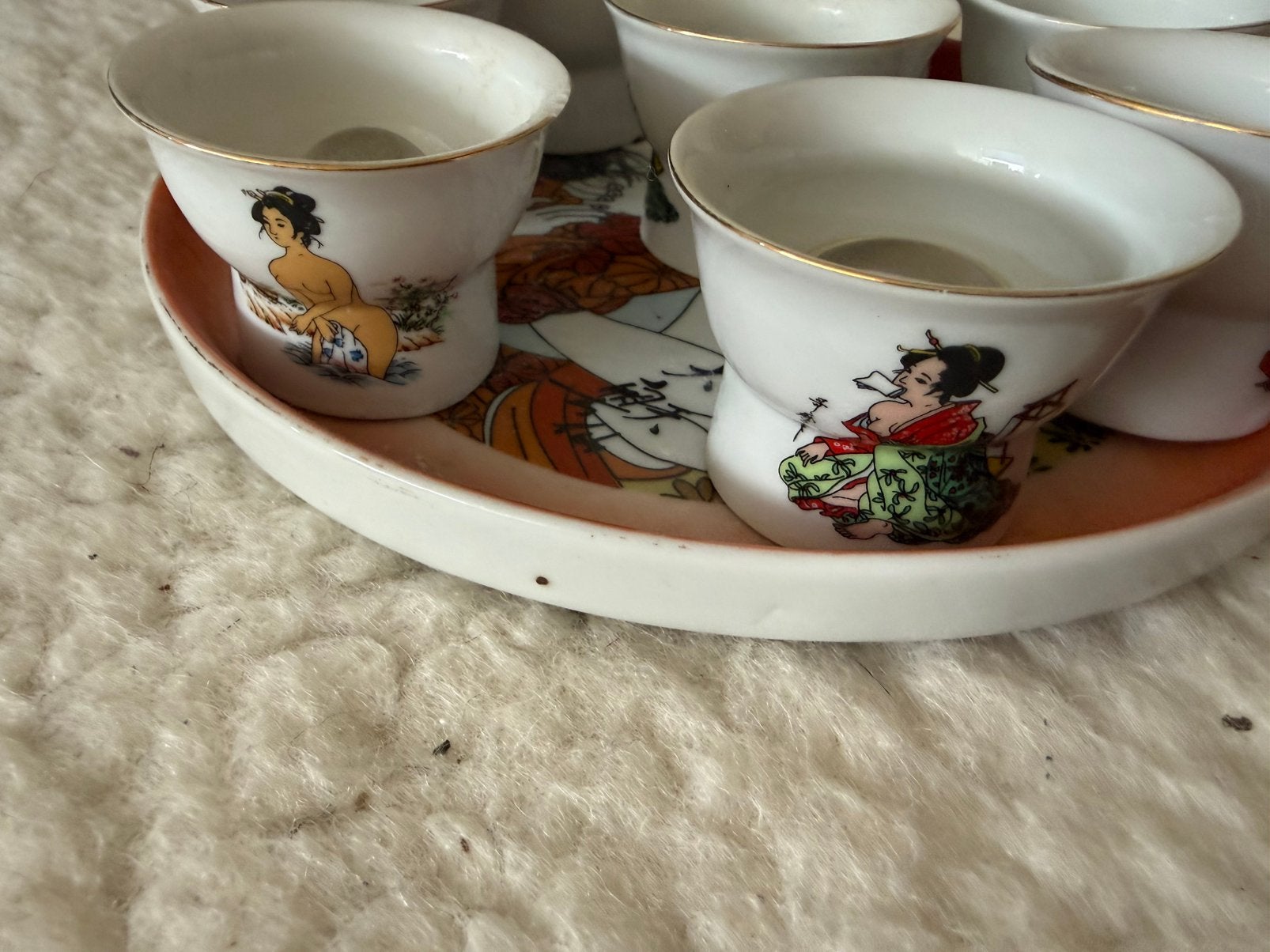 Vintage Japans Vintage Japans sake-setje, Antiek en Kunst, Antiek | Porselein, Ophalen of Verzenden