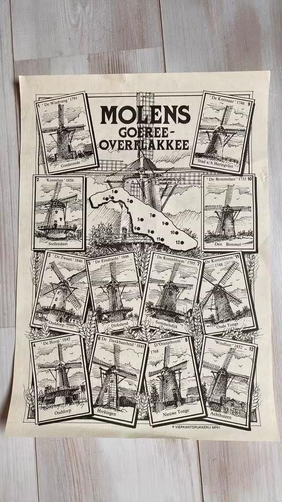 Poster molens goeree - overflakkee, Ophalen of Verzenden, A1 t/m A3, Rechthoekig Staand, Overige onderwerpen