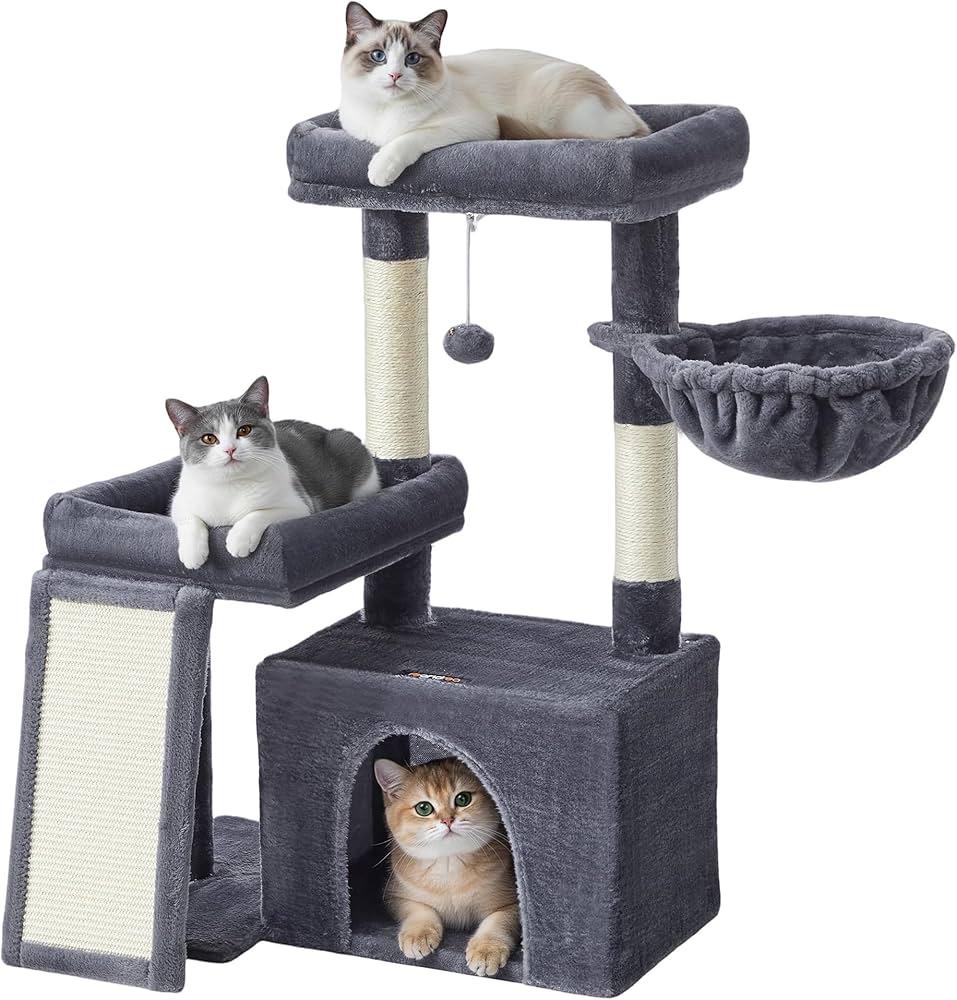 Feandrea krabpaal, met oprijplaat, krabplank, 2 platforms, Dieren en Toebehoren, Katten-accessoires, Ophalen, Nieuw