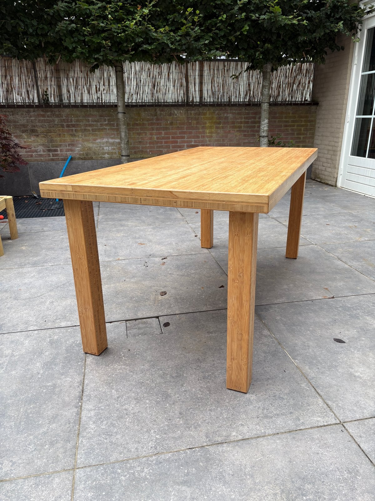 Bamboe tafel 180x90x80 cm, Ophalen, 50 tot 100 cm, Zo goed als nieuw, 150 tot 200 cm