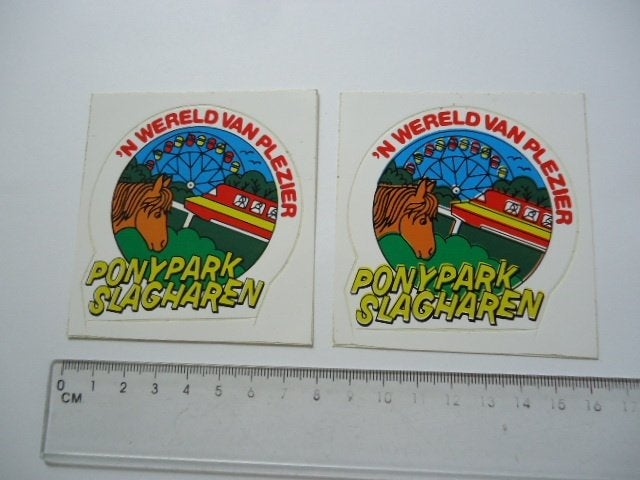 sticker oud Pretpark SLAGHAREN ponypark kermis retro park, Verzenden, Zo goed als nieuw, Bedrijf of Vereniging