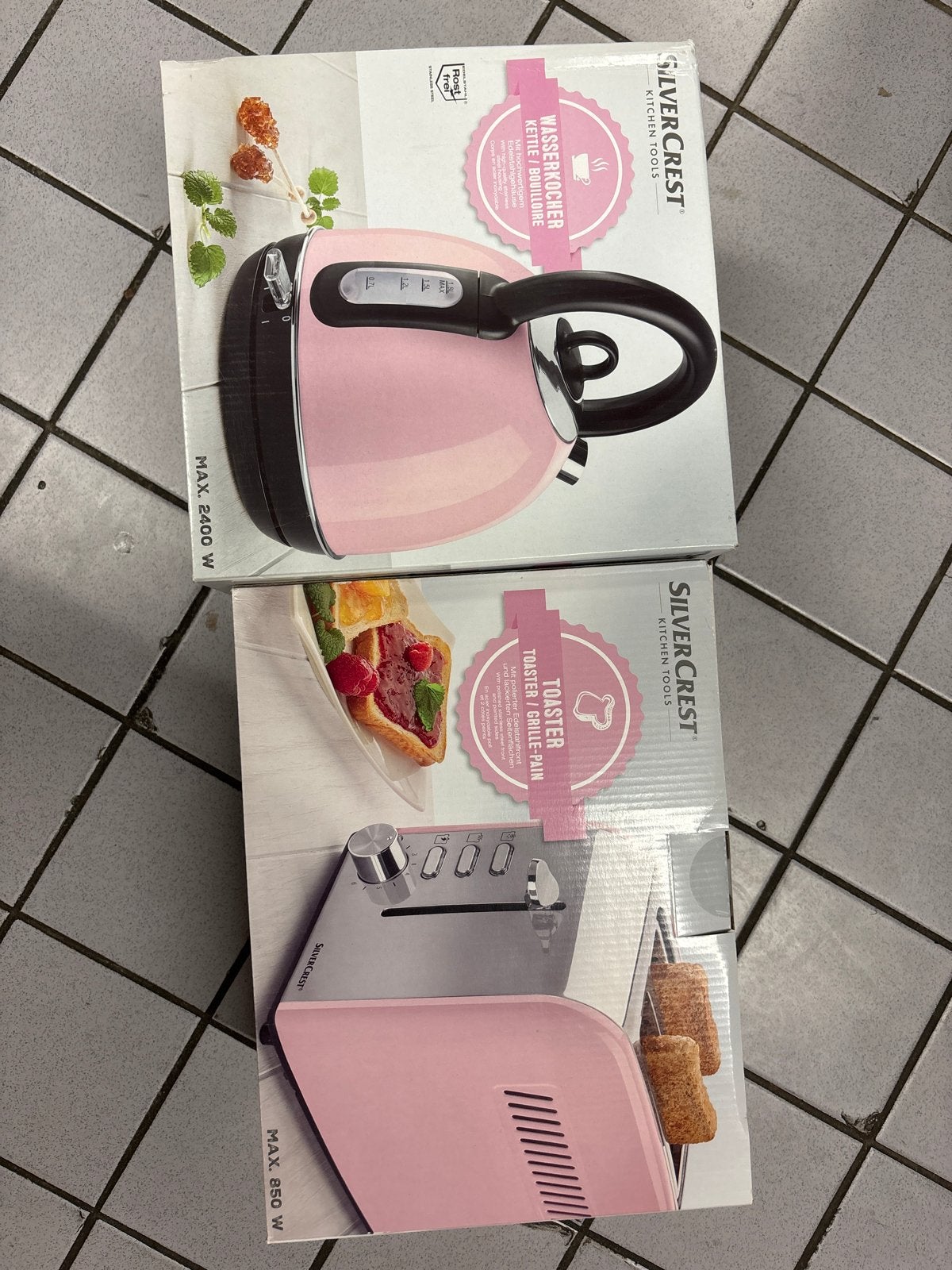 SilverCrest Waterkoker & Broodrooster Set - Roze, Verzenden, Zo goed als nieuw
