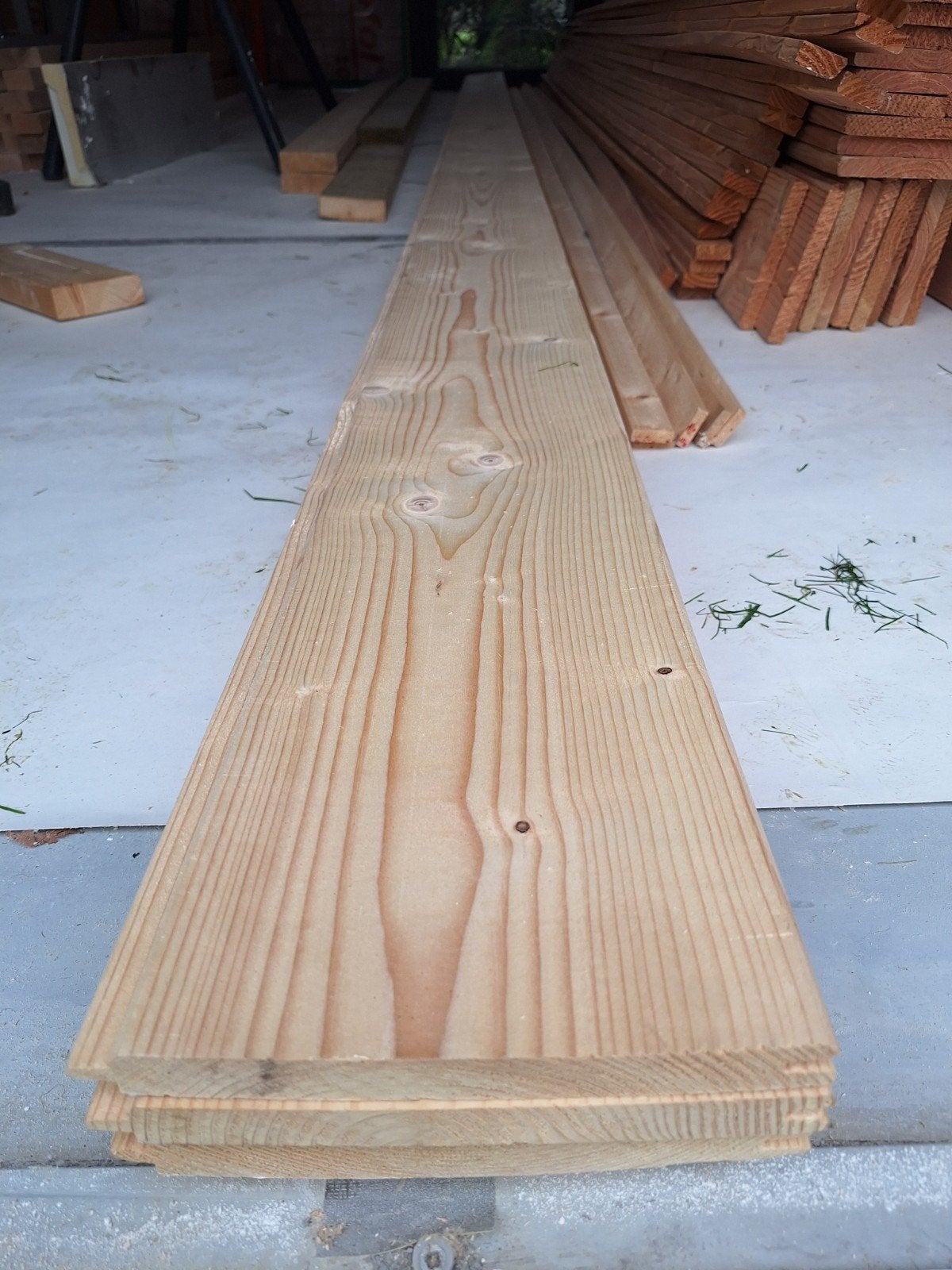 Vuren planken vloerdelen messing en groef, Doe-het-zelf en Verbouw, Ophalen, Gebruikt, 25 tot 50 mm, Plank