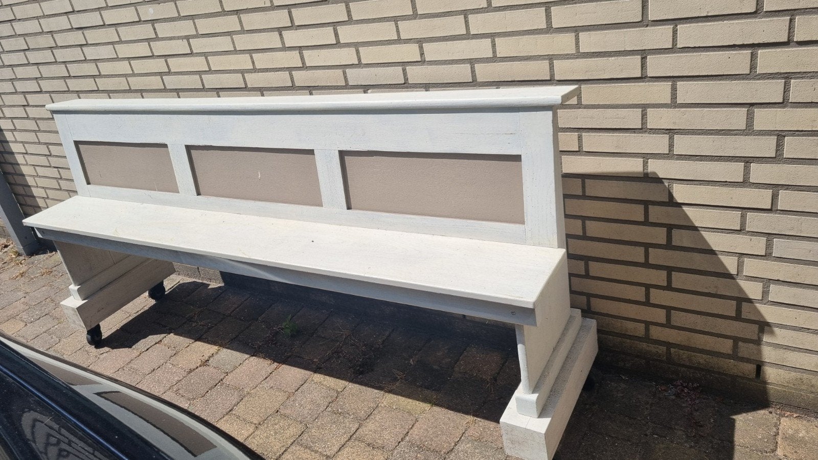 Kerkbank 2 meter op wielen, Antiek en Kunst, Ophalen