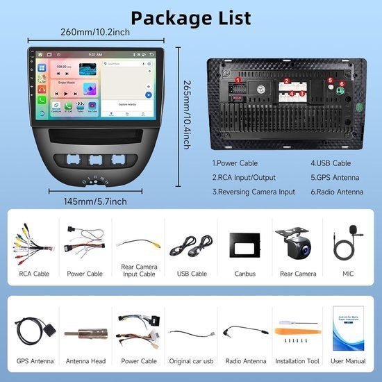 Autoradio Toyota Aygo – Bluetooth Autoradio, Corvance B.V., Verzenden, Nieuw, Corvancebol@gmail.com