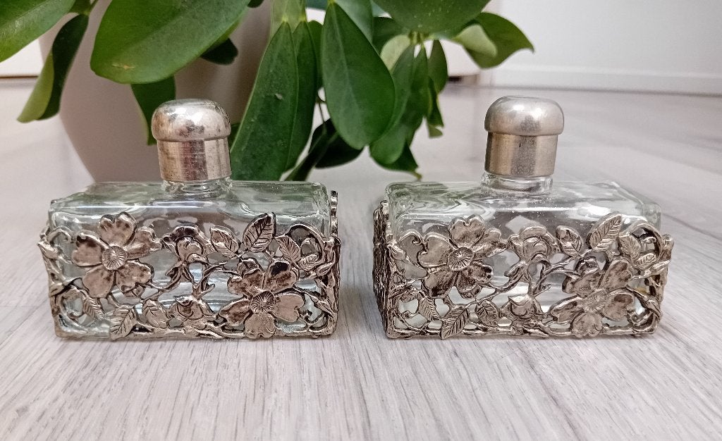 art deco parfumflesjes 2 stuk, Verzenden