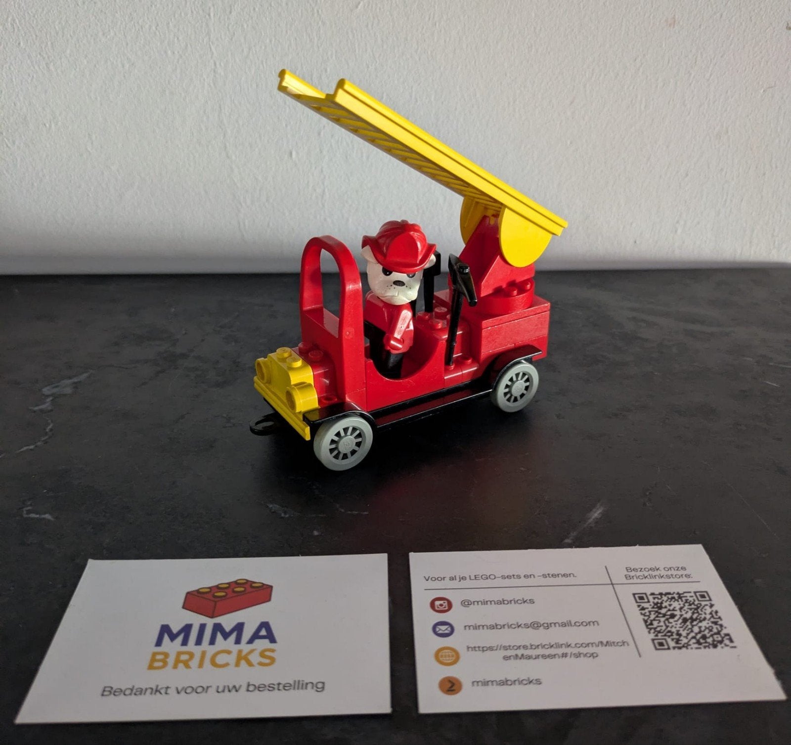 LEGO Fabuland 3638 Brandweerwagen Compleet, Gebruikt, Ophalen of Verzenden, LEGO, LEGO System A/S, Aastvej 1, 7190 Billund, Denemarken