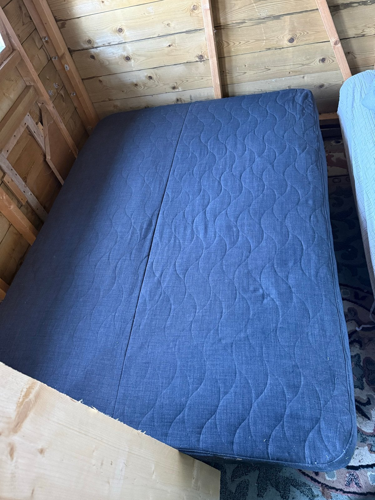 IKEA tweepersoons slaapbank/matras - zo goed als nieuw, Ophalen, Verstelbaar, Zwart, Tweepersoons