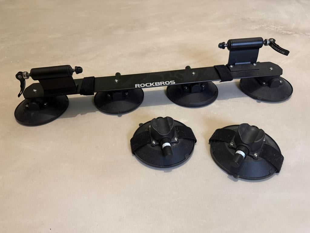 Rockbros dakfietsendrager met zuignappen voor 2 fietsen, Auto diversen, Brede banden, Ophalen of Verzenden, Zo goed als nieuw