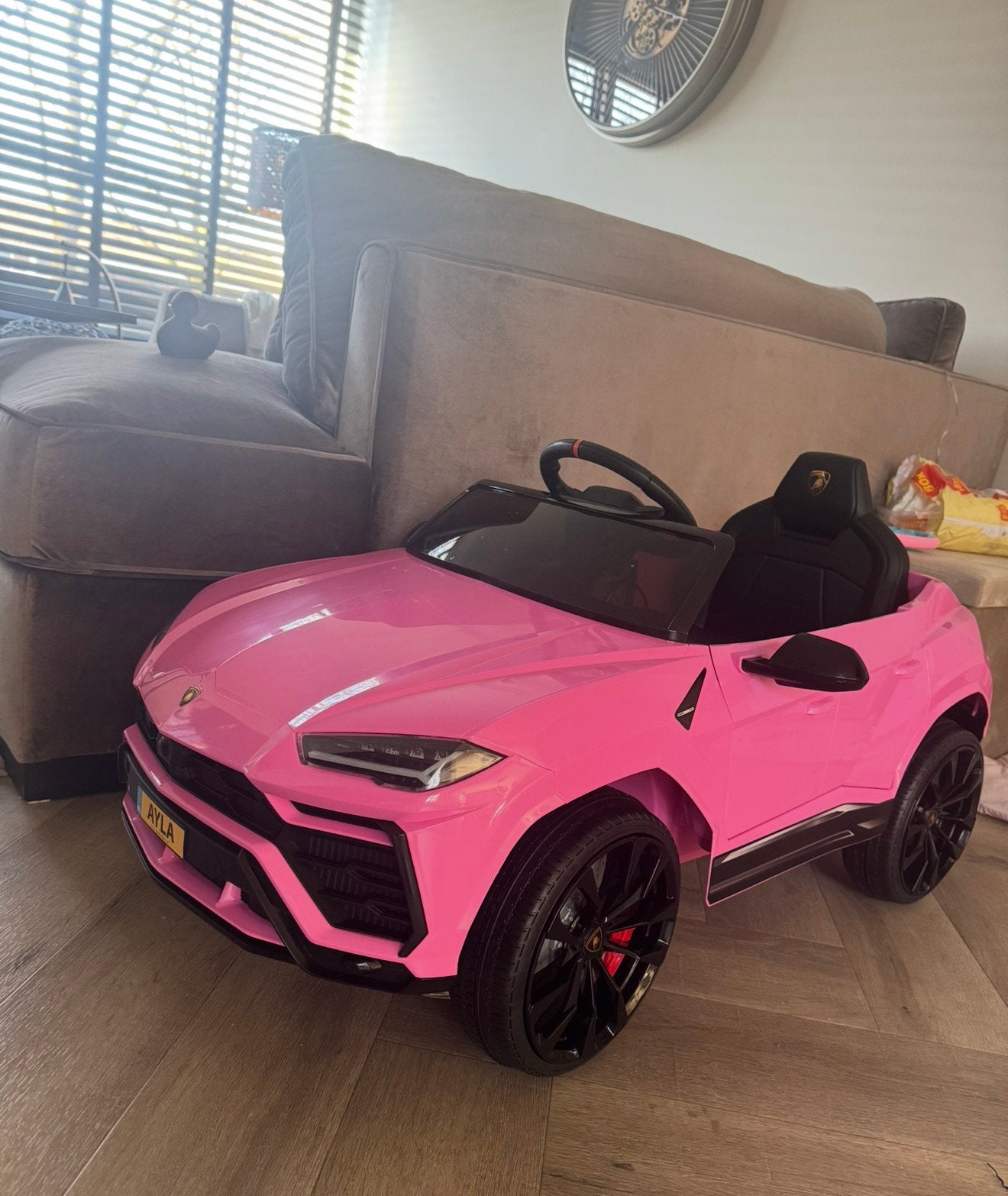 Elektrische auto lamborghini urus roze, Ophalen of Verzenden, Zo goed als nieuw