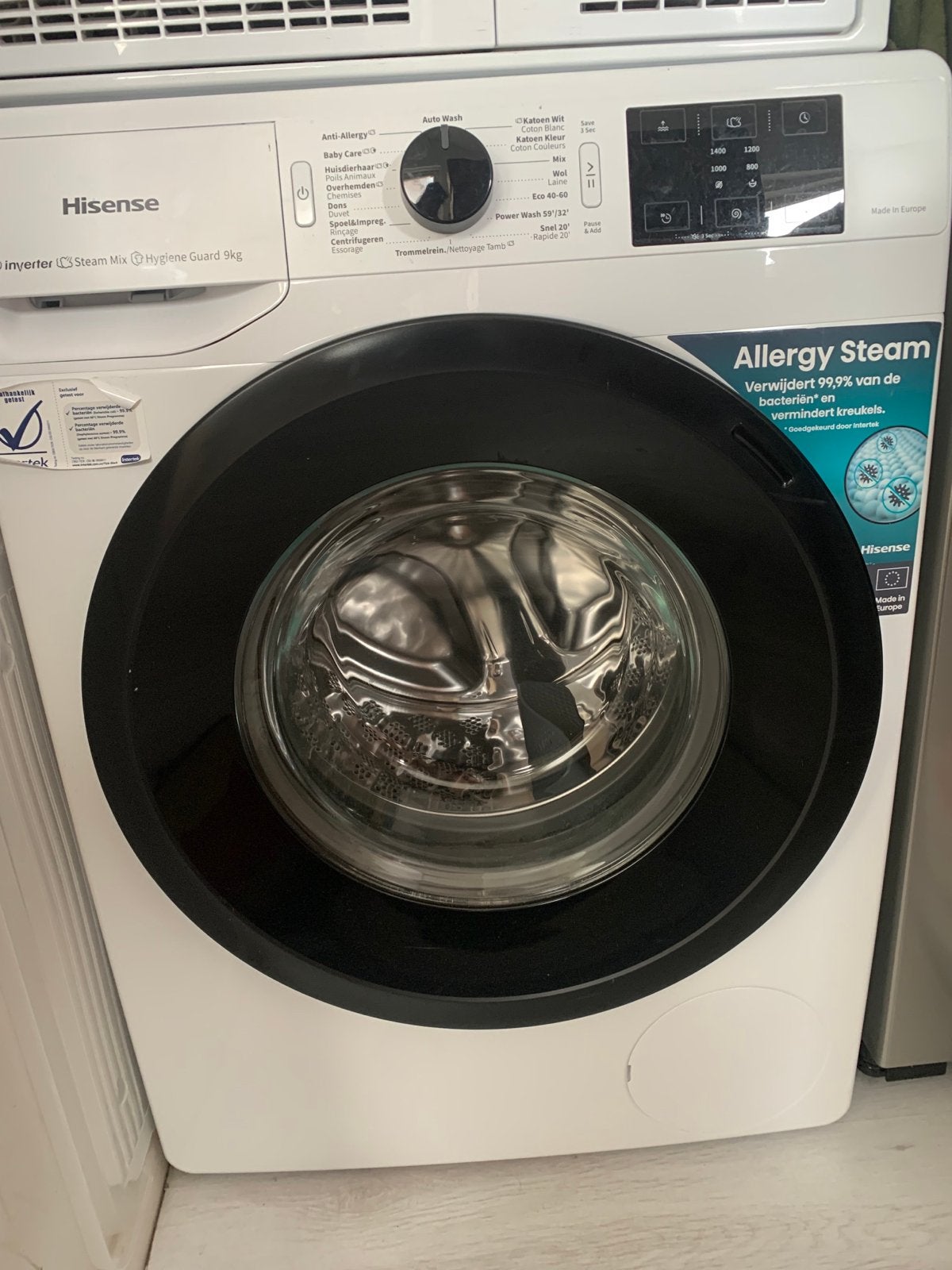 Hisense Wasmachine 9kg & Beko Droger 8kg - Zo goed als nieuw, Witgoed en Apparatuur, Wasmachines, Ophalen, 1200 tot 1600 toeren