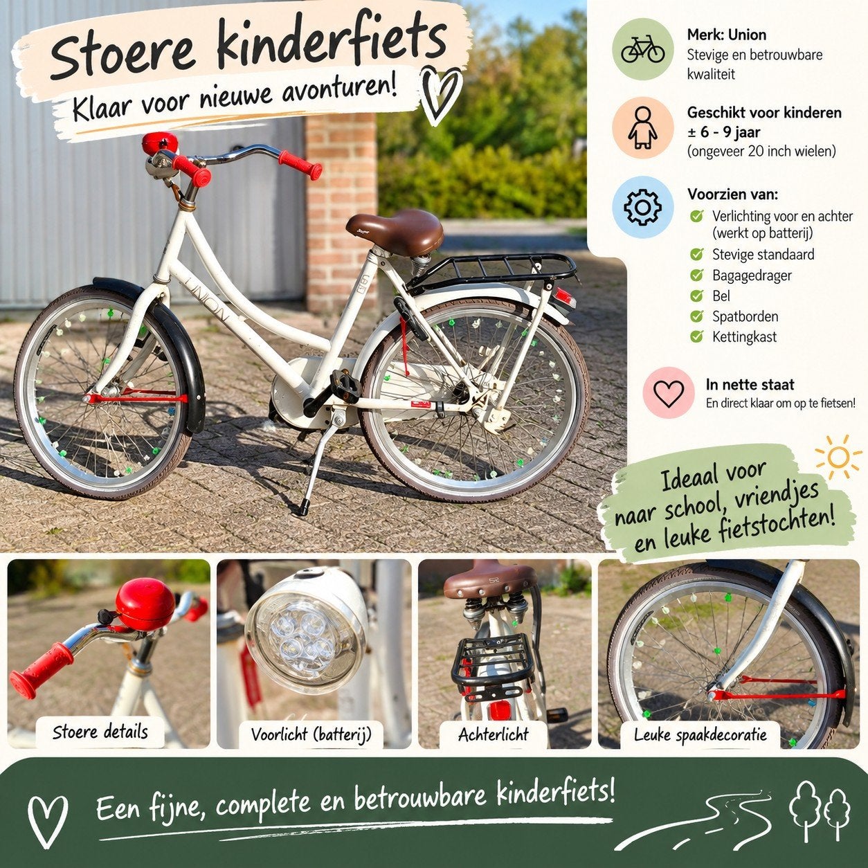 kinderfiets, Ophalen, Gebruikt, Terugtraprem, Union