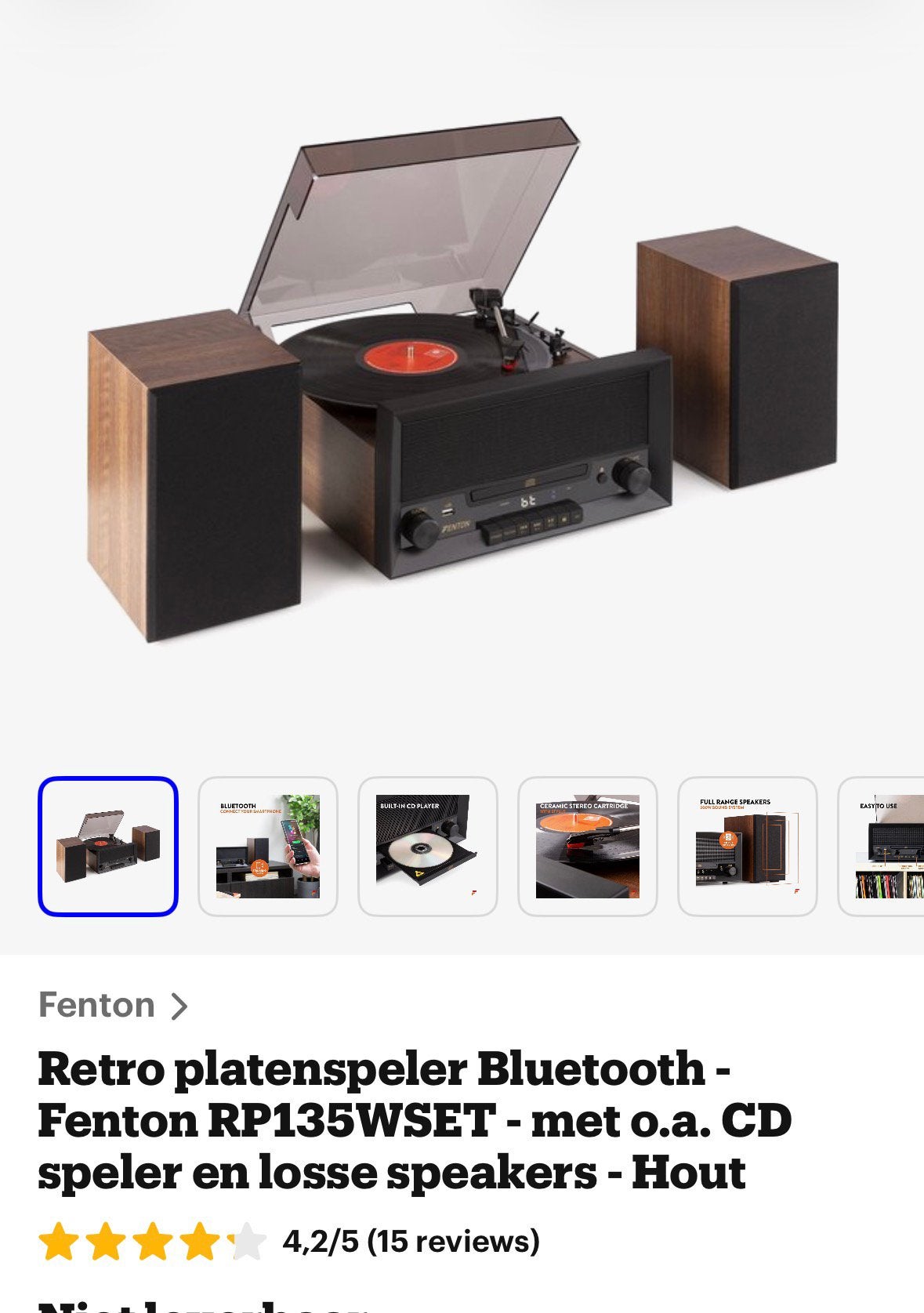 Stereoset. Fenton RP135WSET platenspeler